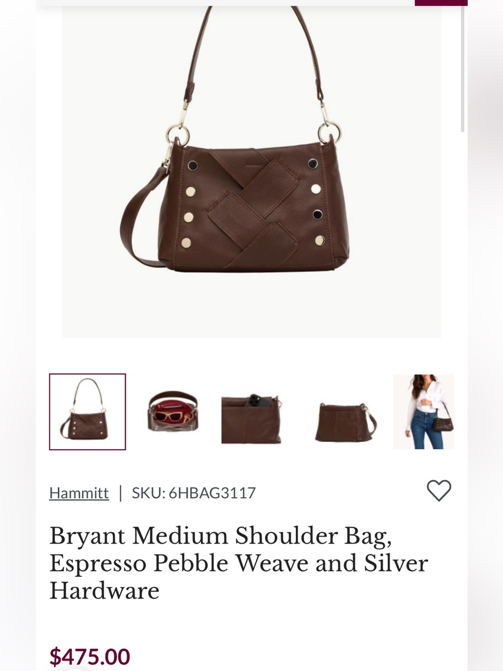 Hammitt Bryant Medium Shoulder Bag - Espresso Brown